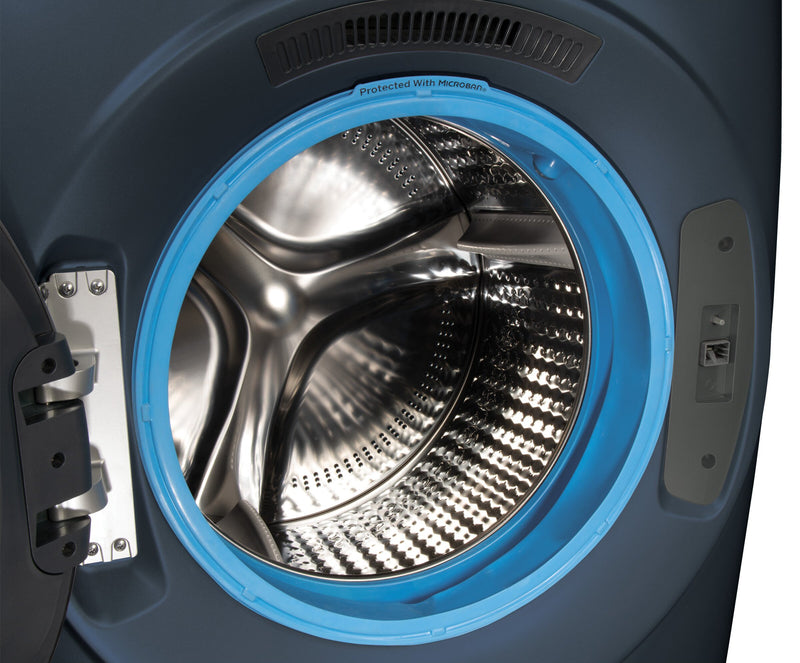 Laveuse à chargement frontal de 5,8 pi3 et sécheuse électrique de 7,8 pi3 de GE avec vapeur et Wi-Fi intégré