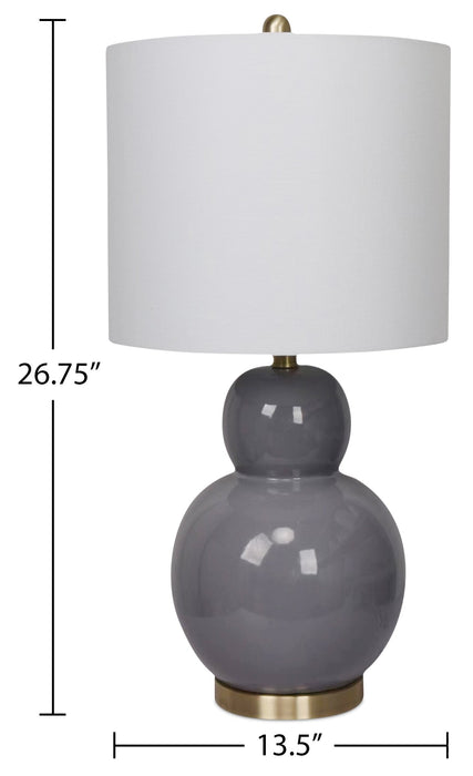Lampe de table Giada de Kort & Co. de 26,75 po en céramique, grise et dorée