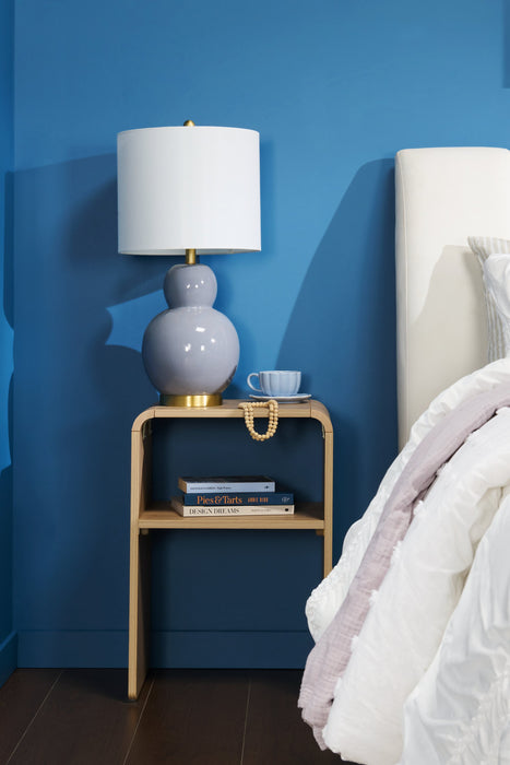 Lampe de table Giada de Kort & Co. de 26,75 po en céramique, grise et dorée