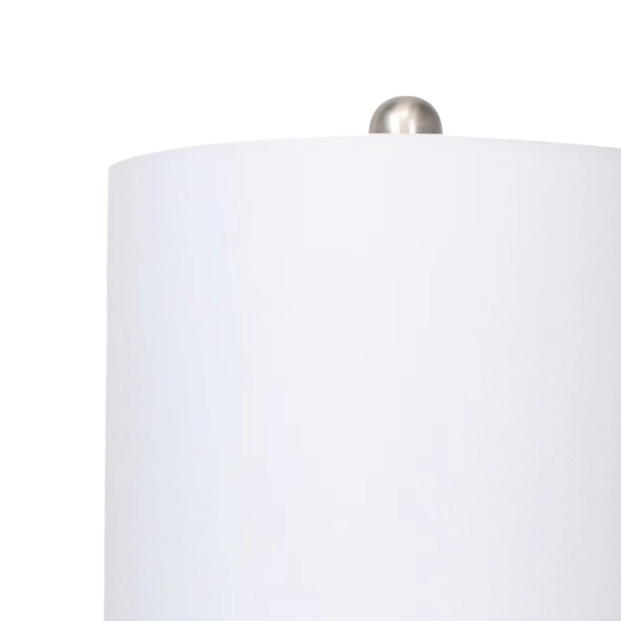 Lampe de table Giada de Kort & Co. de 19 po en céramique, blanche et argentée