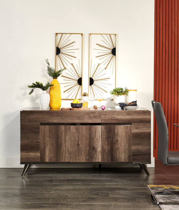 Desserte de salle à manger Gino avec rangement - fabriquée en Italie, moderne, 65 po (L) - brune