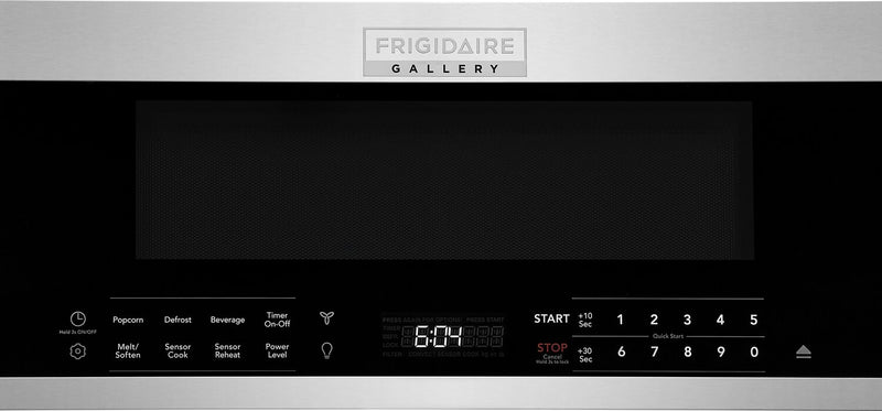Four à micro-ondes à hotte intégrée Frigidaire Gallery de 1,2 pi³ avec conception à profil bas et cuisson par capteur - acier inoxydable Smudge-ProofMD - GMOS1266AF