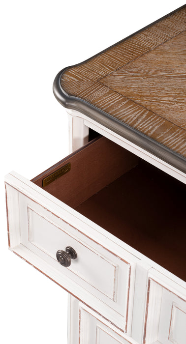 Commode Grace de 64 po (L) x 40 po (H) à 6 tiroirs pour la chambre à coucher - blanc antique