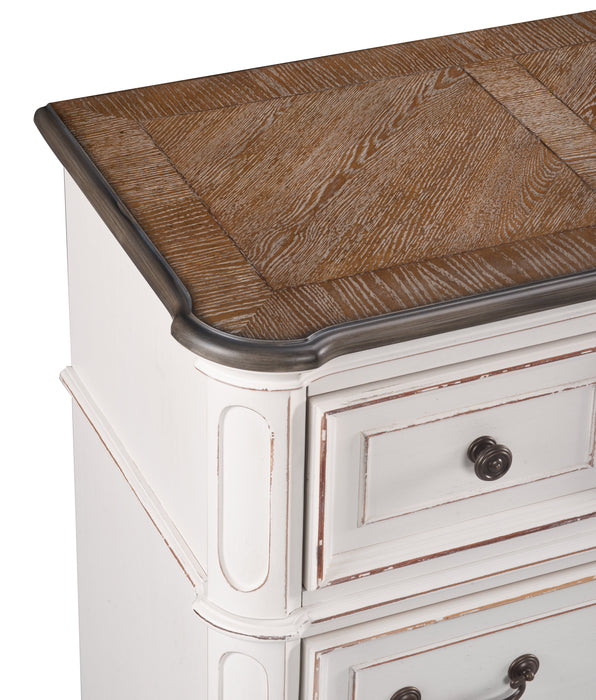 Commode Grace de 64 po (L) x 40 po (H) à 6 tiroirs pour la chambre à coucher - blanc antique