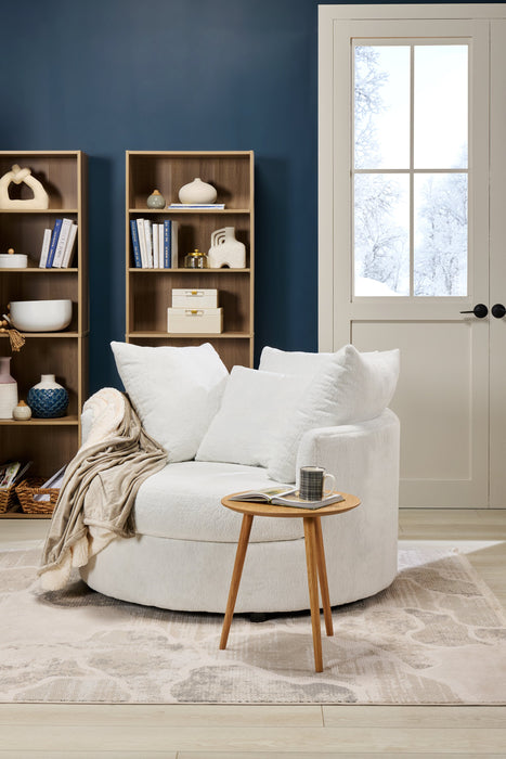 Fauteuil d’appoint Cuddler Grande de 48 po fabriqué au Canada en tissu de chenille - blanc Plush Heaven