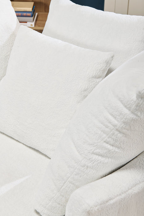 Fauteuil d’appoint Cuddler Grande de 48 po fabriqué au Canada en tissu de chenille - blanc Plush Heaven