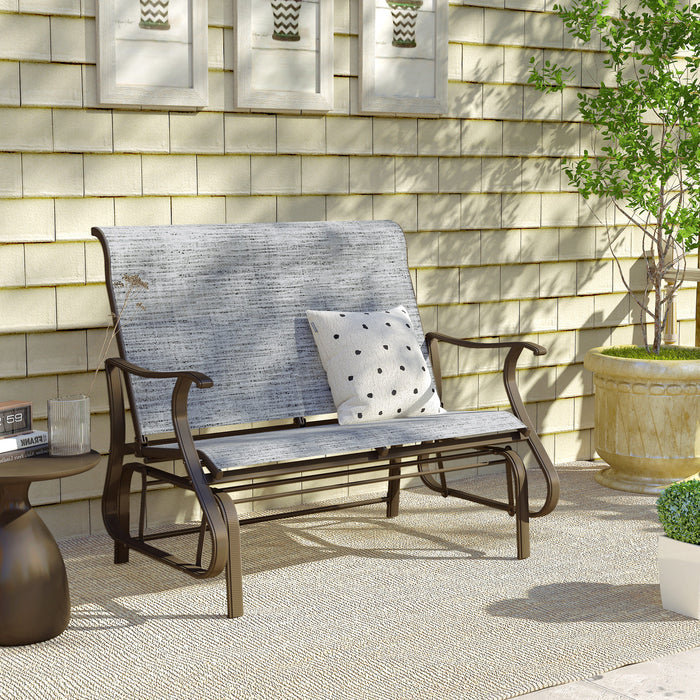 Outsunny Banc Coulissant D'exterieur Pour 2 Pers, Causeuse De Patio, Gris