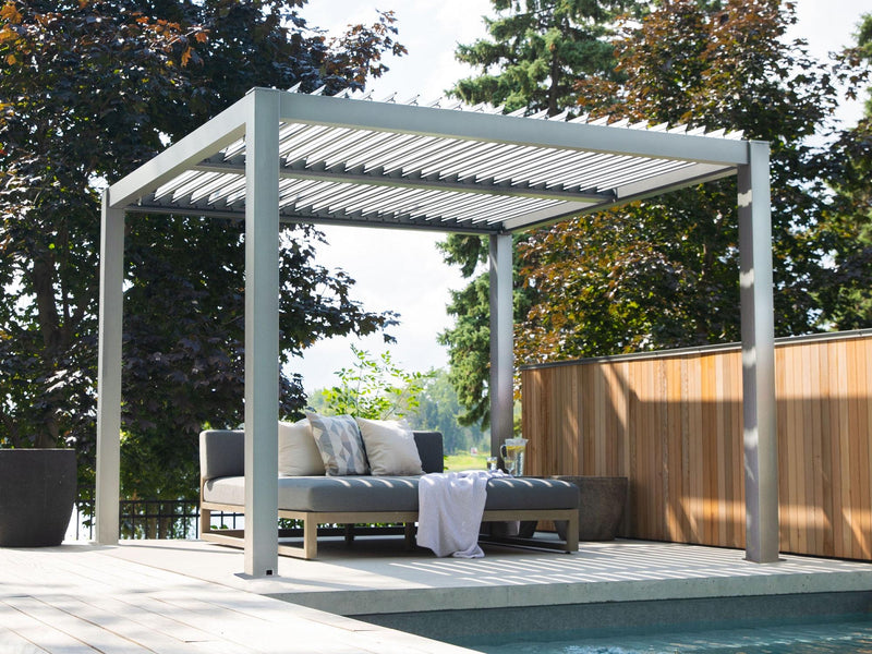 Gazebo Penguin pergola Vikos 10x10 en aluminium et persiennes en acier galvanisées