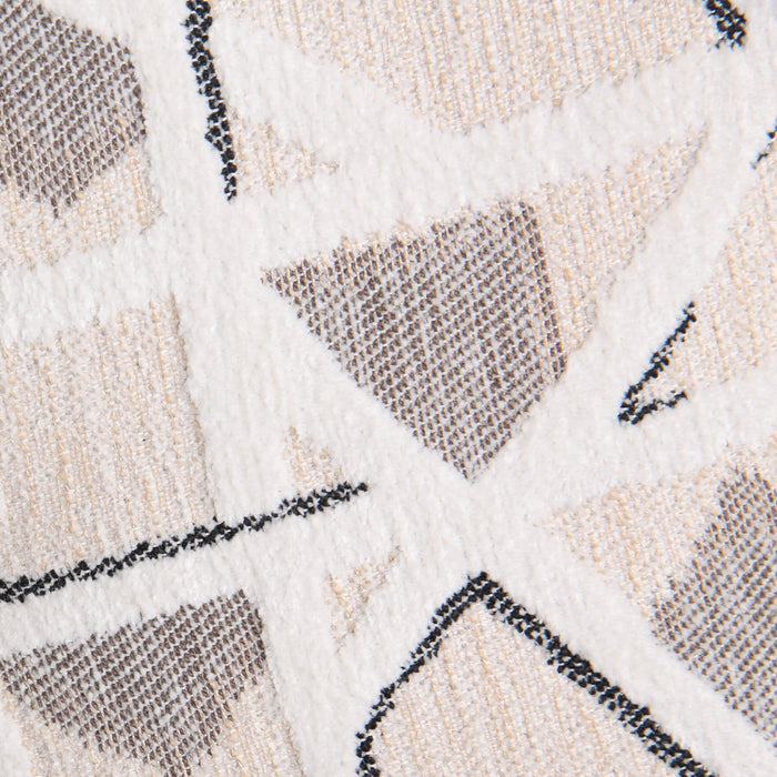 Fauteuil d’appoint Haden de 30 po en tissu de chenille avec base en bois et bordure de clous décoratifs - lin Angelou multicolore