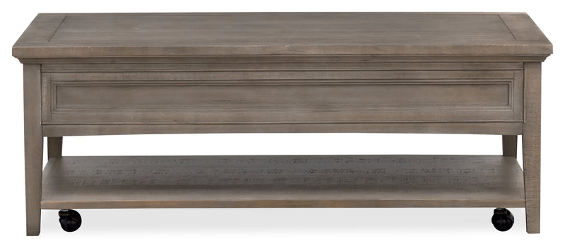 Table à café traditionnelle Hanson de 50 po en pin - gris tourterelle