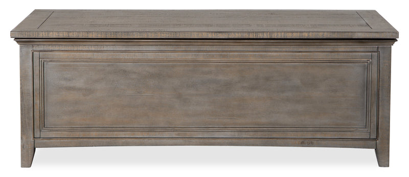 Table à café traditionnelle Hanson de 50 po en pin avec dessus relevable - gris tourterelle