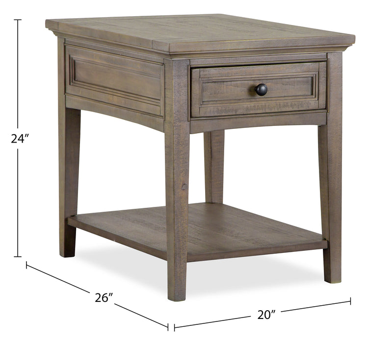 Table de bout traditionnelle Hanson de 20 po en pin - gris tourterelle