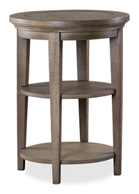  Table de bout ronde traditionnelle Hanson de 18 po en pin - gris tourterelle