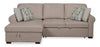 Sofa-lit sectionnel de gauche Haven de Scott Living 2 pièces en tissu de chenille avec fauteuil long de rangement - taupe