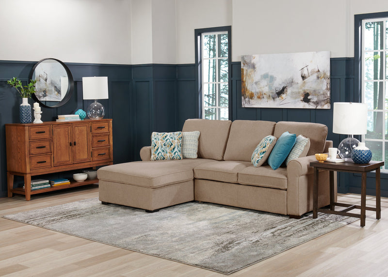 Sofa-lit sectionnel de gauche Haven de Scott Living 2 pièces en tissu de chenille avec fauteuil long de rangement - taupe