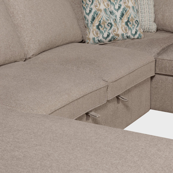 Sofa-lit sectionnel Haven de Scott Living 3 pièces en tissu de chenille avec 2 fauteuils longs de rangement - taupe
