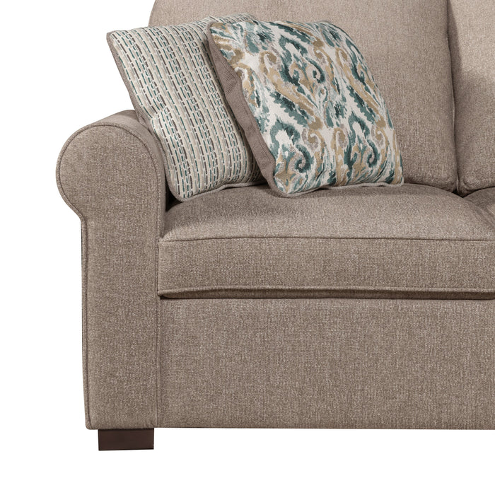 Sofa-lit sectionnel de droite Haven de Scott Living 2 pièces en tissu de chenille avec fauteuil long de rangement - taupe