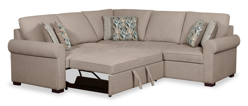 Sofa-lit sectionnel de gauche Haven de Scott Living 2 pièces en tissu de chenille - taupe