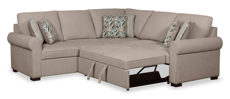 Sofa-lit sectionnel de droite Haven de Scott Living 2 pièces en tissu de chenille - taupe