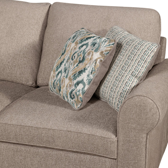 Sofa-lit sectionnel de gauche Haven de Scott Living 3 pièces en tissu de chenille avec fauteuil long de rangement - taupe