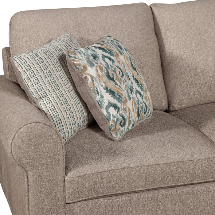 Sofa-lit sectionnel de droite Haven de Scott Living 3 pièces en tissu de chenille avec fauteuil long de rangement - taupe