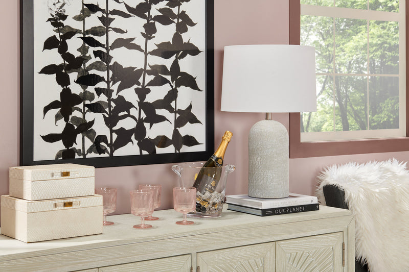 Lampe de table Hazel de Kort & Co. de 23,5 po en céramique grise