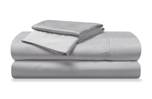 Ensemble de draps Hyper-CottonMC de BEDGEAR 4 pièces pour très grand lit à tête divisée - gris clair