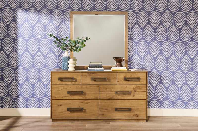 Commode Henri de Scott Living de 64 po (L) x 34 po (H) à 7 tiroirs en bois pour la chambre à coucher - brune