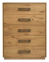  Commode verticale Henri de Scott Living de 38,2 po (L) x 50,3 po (H) à 5 tiroirs en bois pour la chambre à coucher - brune