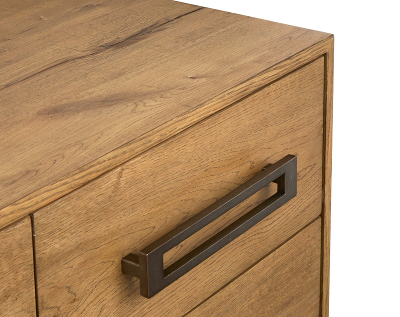 Commode Henri de Scott Living de 64 po (L) x 34 po (H) à 7 tiroirs en bois pour la chambre à coucher - brune