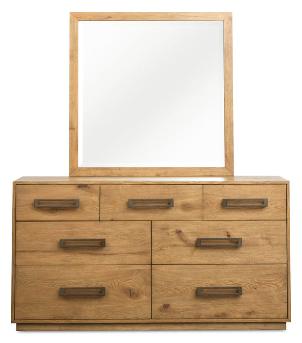 Commode Henri de Scott Living de 64 po (L) x 34 po (H) à 7 tiroirs en bois pour la chambre à coucher - brune