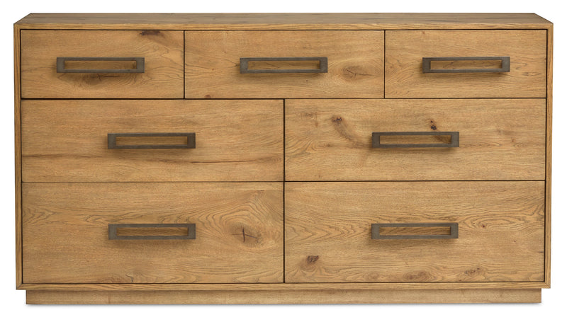 Ensemble de chambre à coucher Henri de Scott Living 6 pièces en bois avec lit, commode, miroir et table de nuit, brun - format grand lit