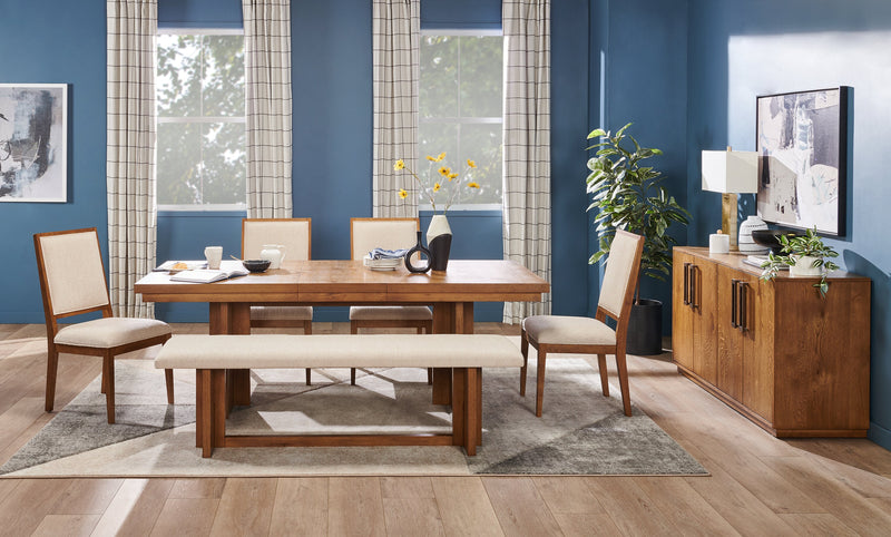 Banc de salle à manger Henri de Scott Living de 68 po (L) en bois avec tissu de polyester - brun