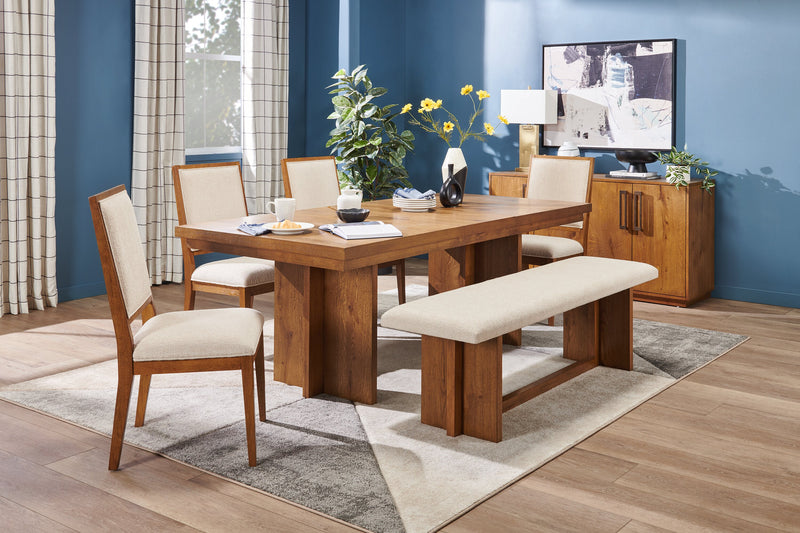 Banc de salle à manger Henri de Scott Living de 68 po (L) en bois avec tissu de polyester - brun