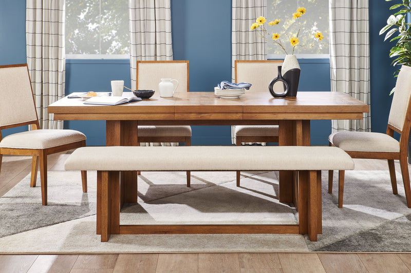 Banc de salle à manger Henri de Scott Living de 68 po (L) en bois avec tissu de polyester - brun