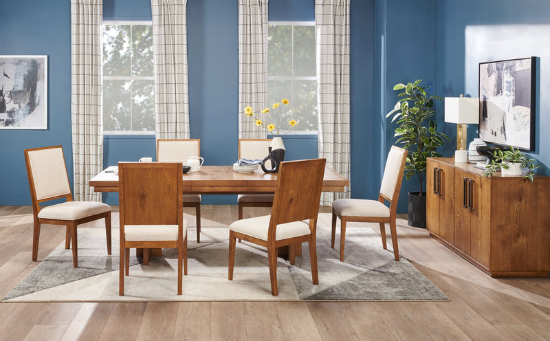 Chaise de salle à manger Henri de Scott Living en bois avec tissu de polyester - brune et crème