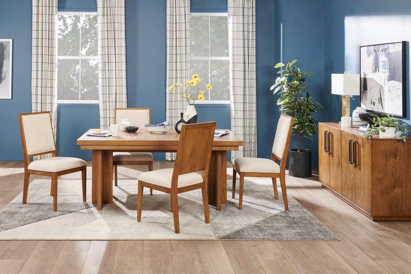 Chaise de salle à manger Henri de Scott Living en bois avec tissu de polyester - brune et crème