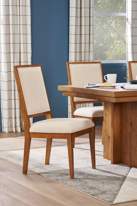 Chaise de salle à manger Henri de Scott Living en bois avec tissu de polyester - brune et crème