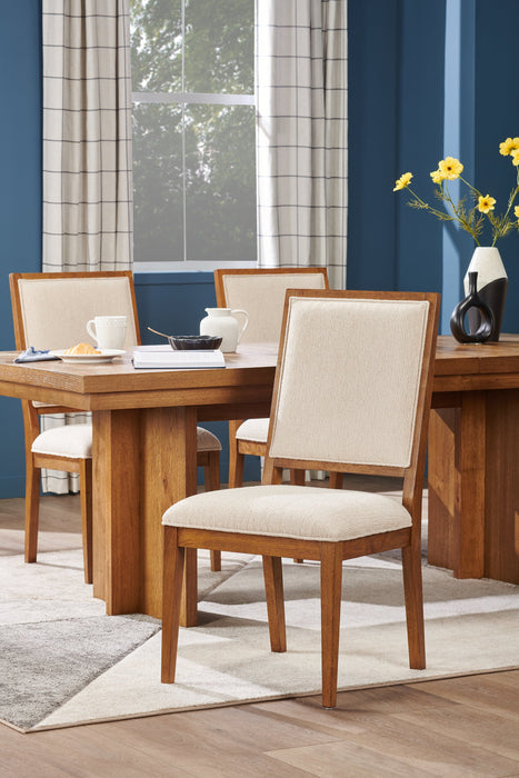 Chaise de salle à manger Henri de Scott Living en bois avec tissu de polyester - brune et crème