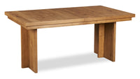  Table de salle à manger Henri de Scott Living de 66 po à 84 po (L) en bois avec rallonge et base à tréteaux - brune