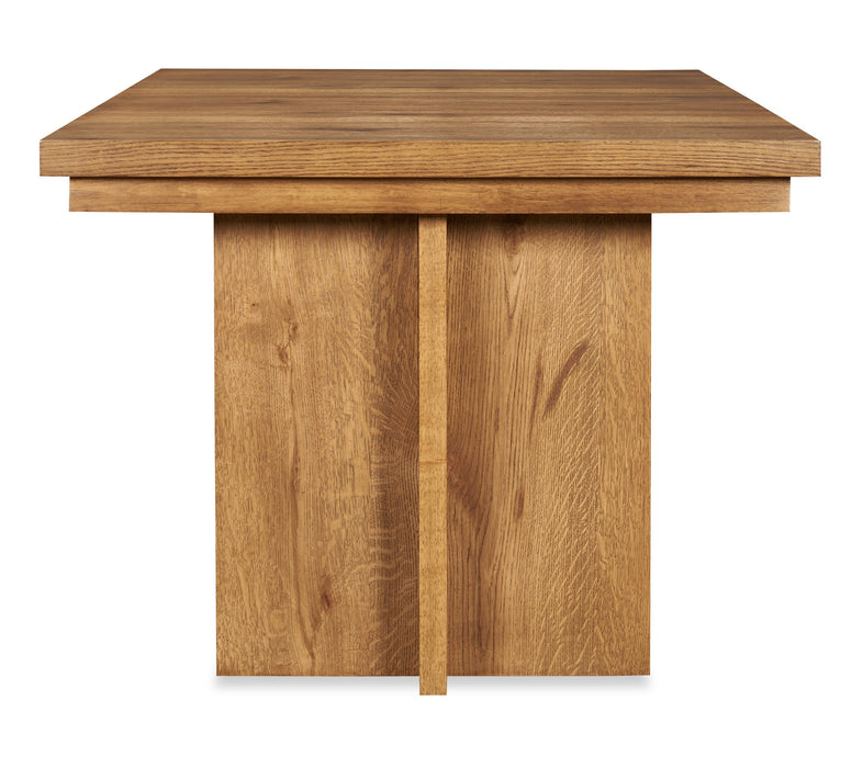 Table de salle à manger Henri de Scott Living de 66 po à 84 po (L) en bois avec rallonge et base à tréteaux - brune