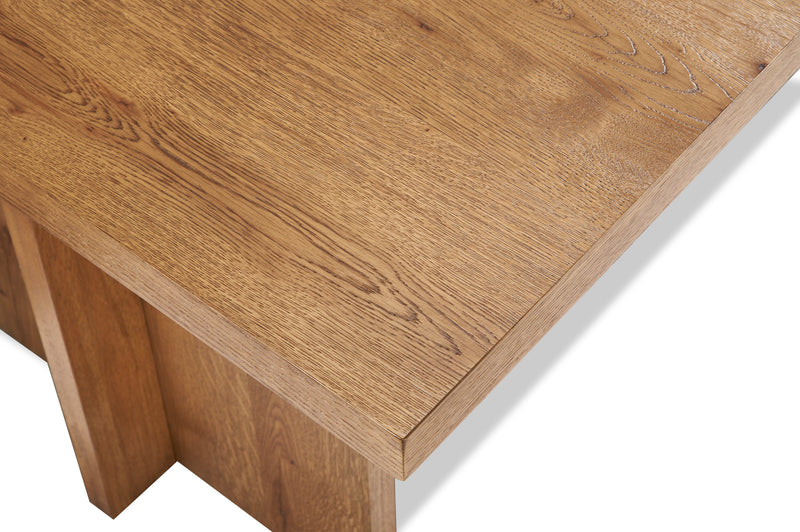 Table de salle à manger Henri de Scott Living de 66 po à 84 po (L) en bois avec rallonge et base à tréteaux - brune