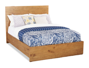 Lit à panneaux Henri de Scott Living en bois avec tête de lit et cadre de lit, brun - format grand lit