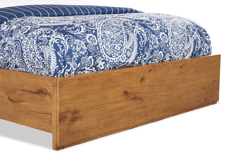 Lit à panneaux Henri de Scott Living en bois avec tête de lit et cadre de lit, brun - format grand lit