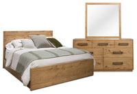 Ensemble de chambre à coucher Henri de Scott Living 5 pièces en bois avec lit, commode et miroir, brun - format grand lit