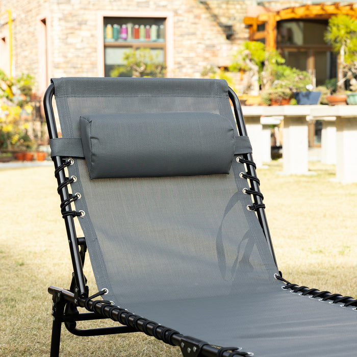Outsunny Chaise Longue Pliante, Inclinable Avec Dossier Reglable