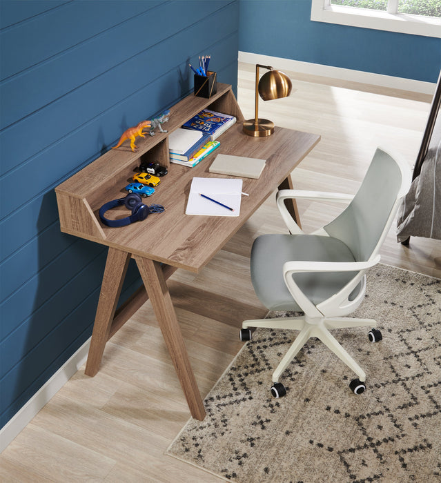 Bureau d’ordinateur Igor de 47,25 po avec 2 compartiments ouverts - taupe