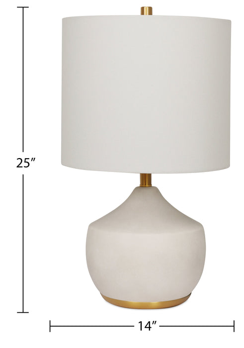 Lampe de table Iris de Kort & Co. de 25 po en céramique, crème et dorée