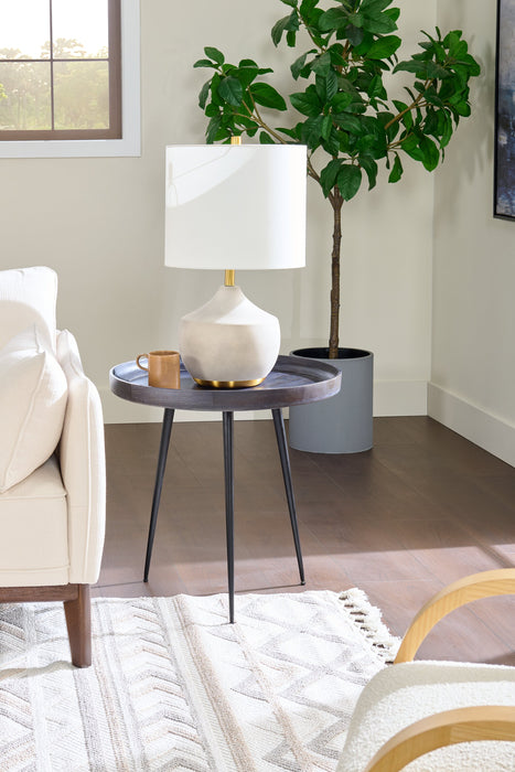 Lampe de table Iris de Kort & Co. de 25 po en céramique, crème et dorée