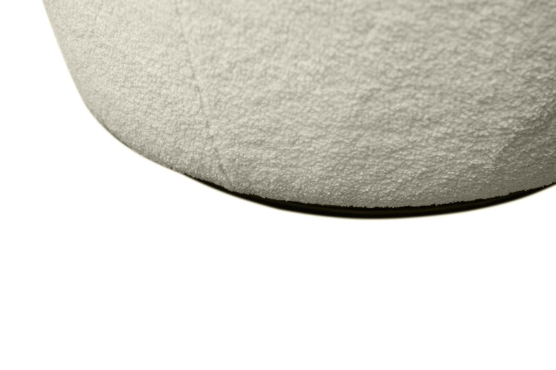 Fauteuil d’appoint pivotant courbé Ivie de 28,7 po en tissu de chenille bouclé - blanc